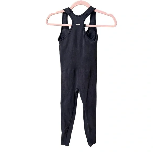 Savage X Fenty Womens Medium Black Ribbed Racerback Activewear Jumpsuit - Picture 6 of 10